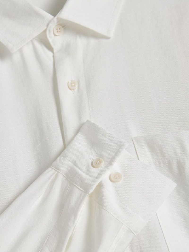 White Reserved Comfort Fit Men's Shirts | MPHT-07613