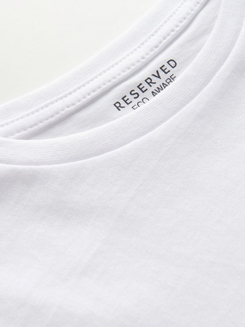 White Reserved Cotton Boys' T-shirts | YZNK-10723