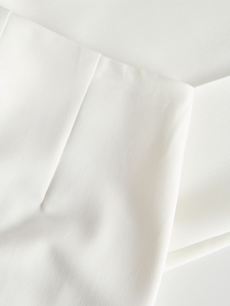 White Reserved Culotteviscose Blend Women's Trousers | OKGR-19572