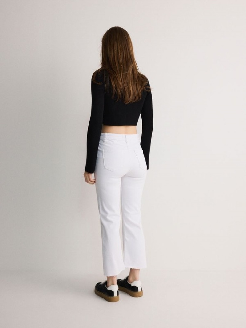 White Reserved Kick Flare Women's Jeans | WVPE-46123