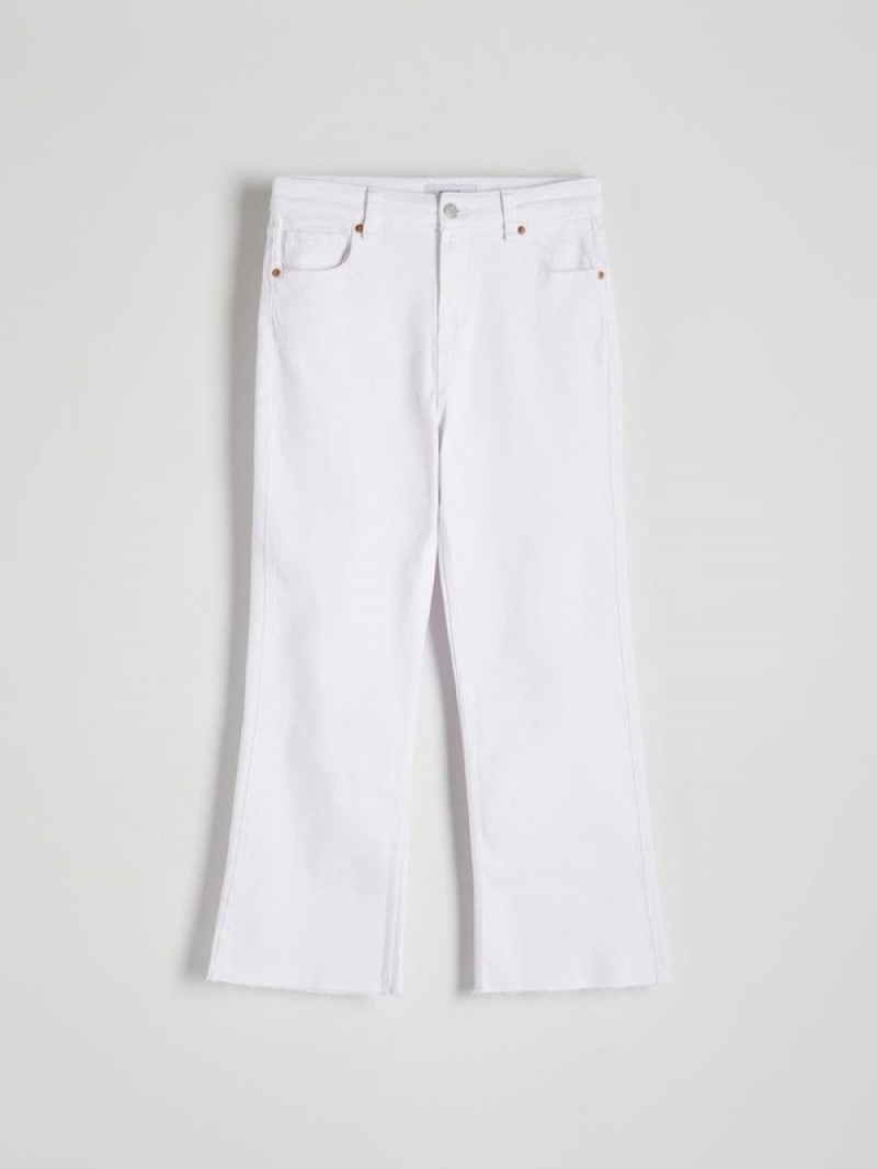 White Reserved Kick Flare Women's Jeans | WVPE-46123