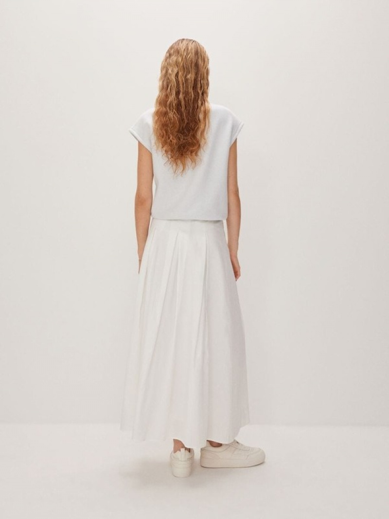 White Reserved Maxi With Women's Skirts | SJXU-84503