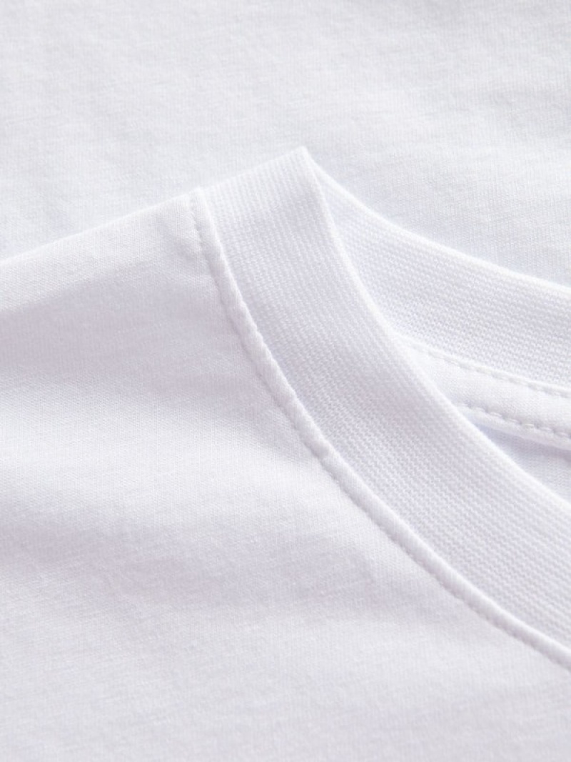 White Reserved Regular Fit Cotton Men's T-shirts | BPAS-78351