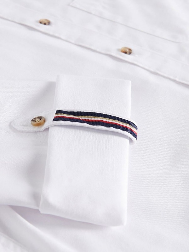 White Reserved Regular Fit Men's Shirts | BYHJ-46095