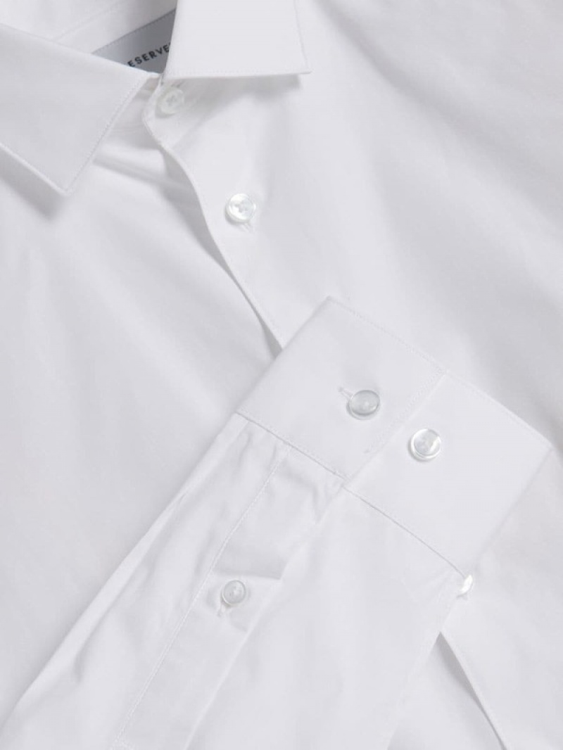 White Reserved Slim Fit Men's Shirts | XZRA-32657