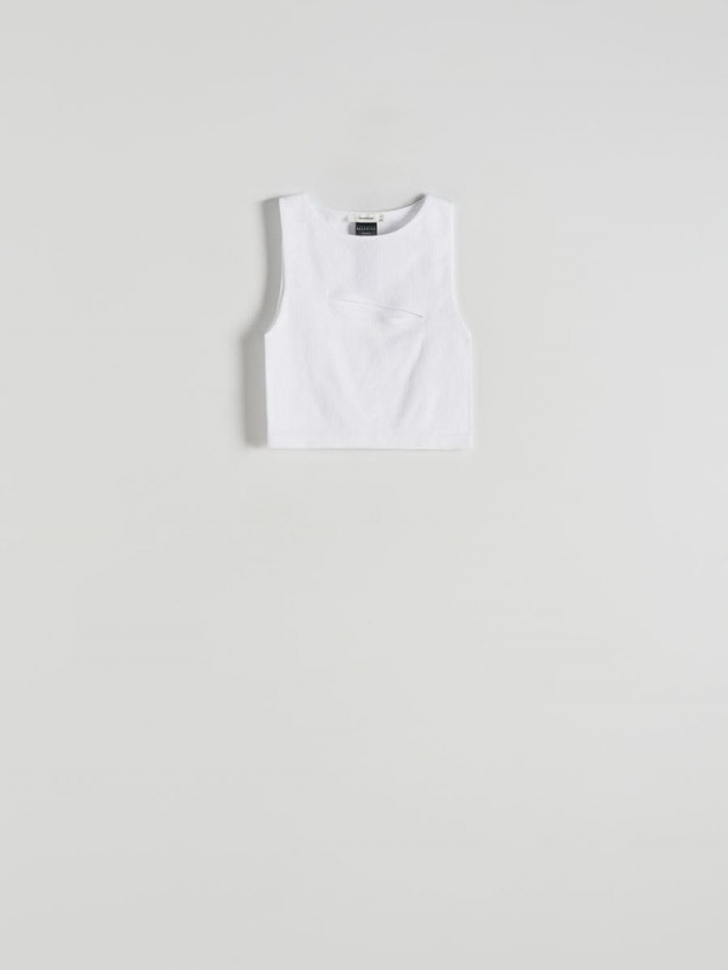 White Reserved Topcut Women's Shirts | EUXY-34917