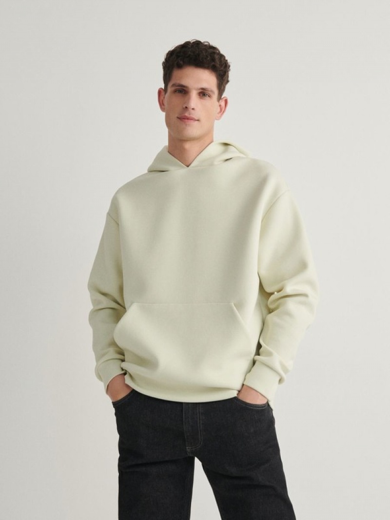 Yellow Reserved Plain Men's Sweatshirts | XLOA-29317