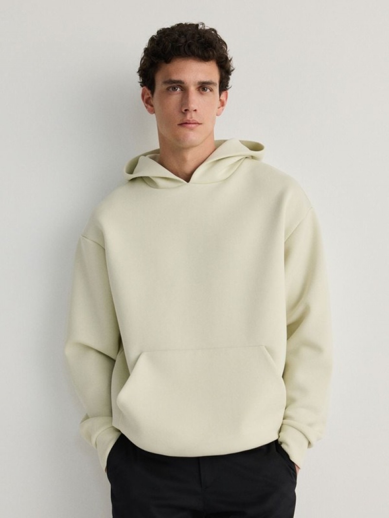 Yellow Reserved Plain Men's Sweatshirts | LMBG-86745