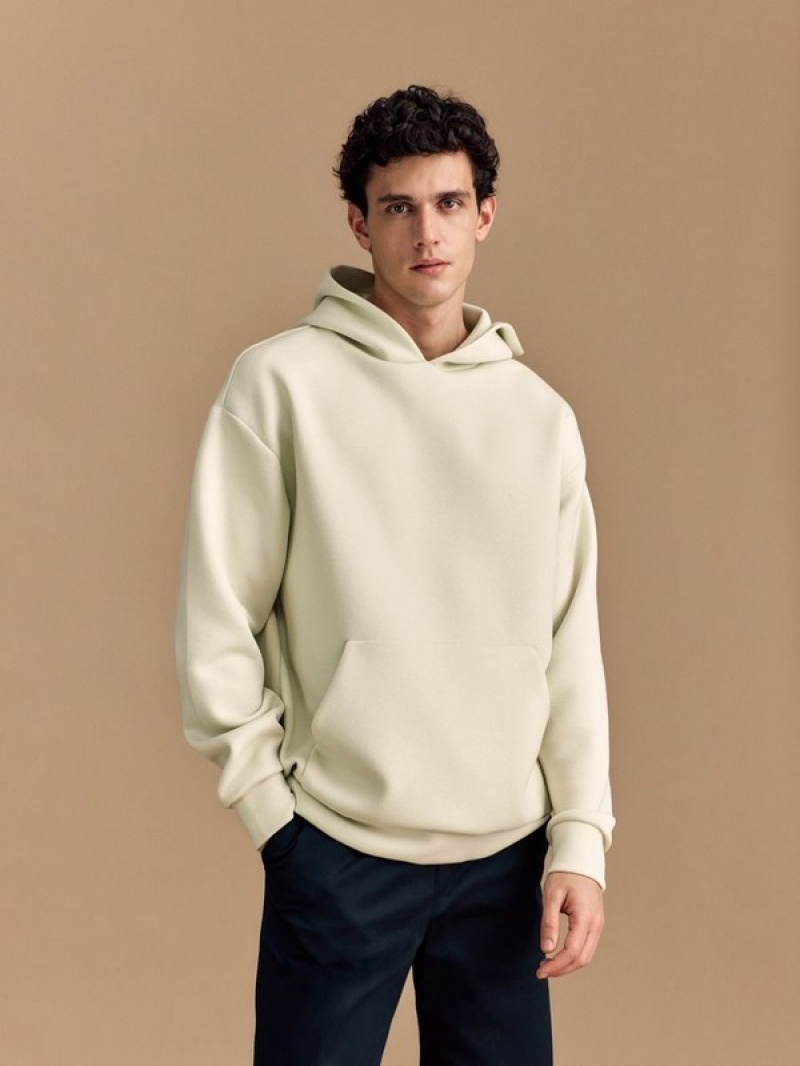 Yellow Reserved Plain Men's Sweatshirts | LMBG-86745