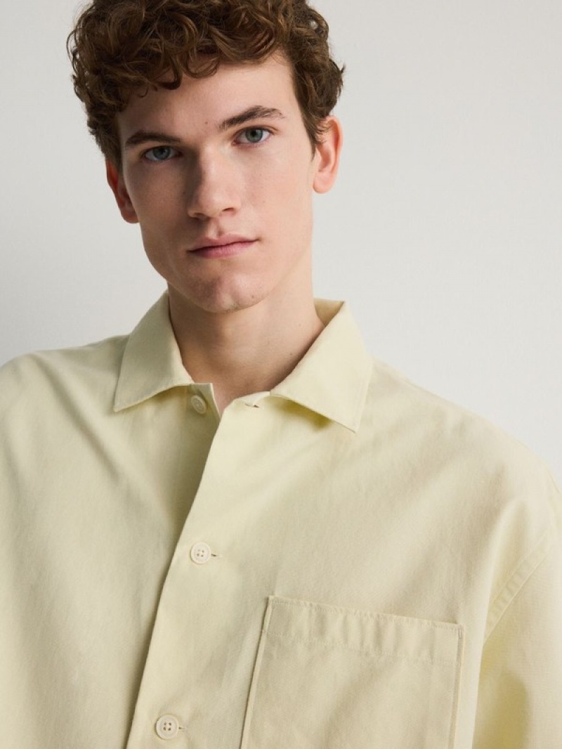 Yellow / Green Reserved Comfort Fit Men's Shirts | TECP-04857