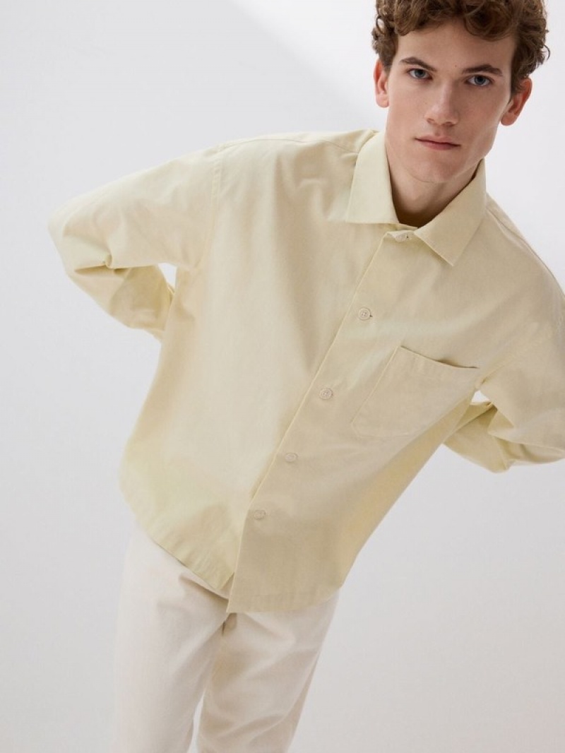 Yellow / Green Reserved Comfort Fit Men's Shirts | TECP-04857