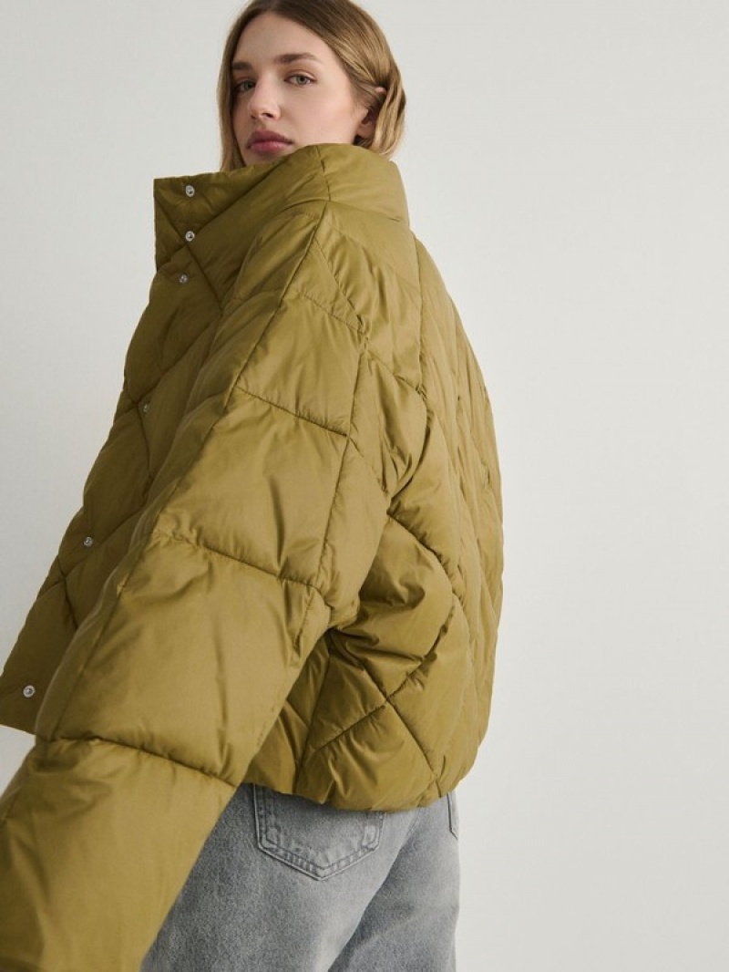 Yellow / Green Reserved Quilted Women's Jackets | WHFD-91843